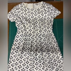 Madewell Cream and Black Checkered dress